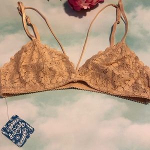 Free People lace blush boho bralette